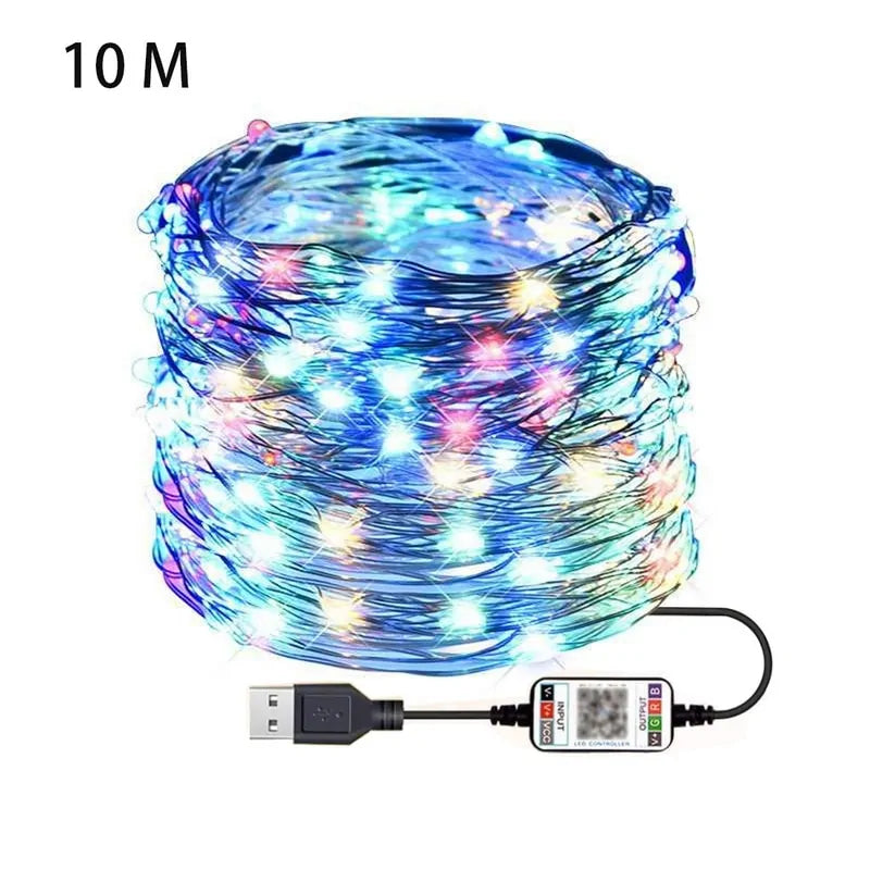 Mini Christmas Tree with Lights - Outdoor White Tree & Blue Light Decor