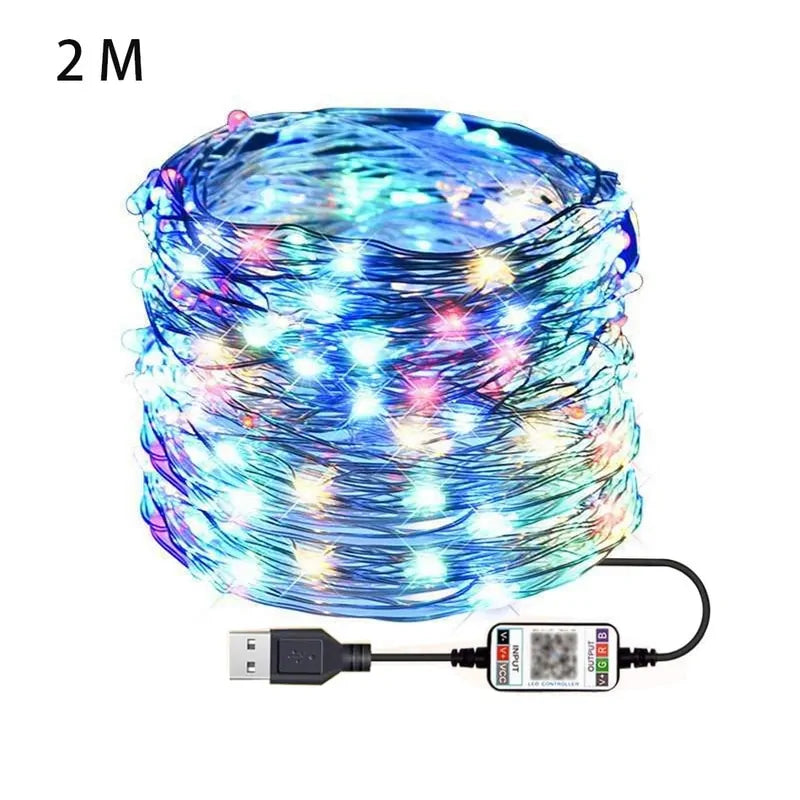 Mini Christmas Tree with Lights - Outdoor White Tree & Blue Light Decor
