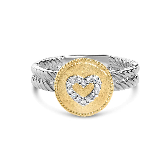 Golden Heart Embrace Ring