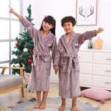 Winter Coral Fleece Thick Bathrobe