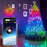 Mini Christmas Tree with Lights - Outdoor White Tree & Blue Light Decor
