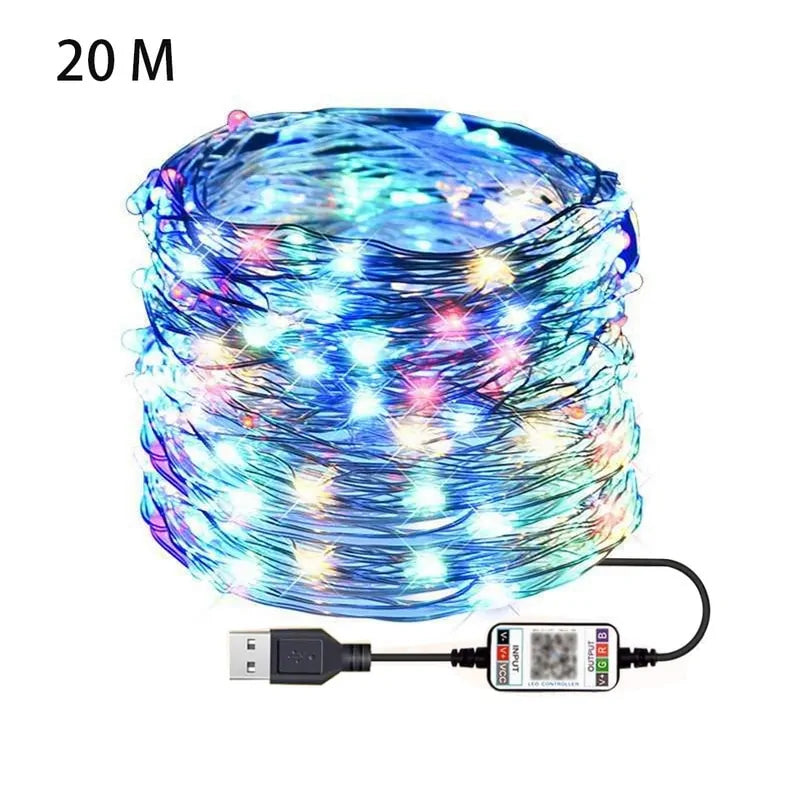 Mini Christmas Tree with Lights - Outdoor White Tree & Blue Light Decor