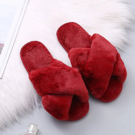 Plush Faux Fur Winter Slippers