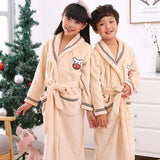 Winter Coral Fleece Thick Bathrobe